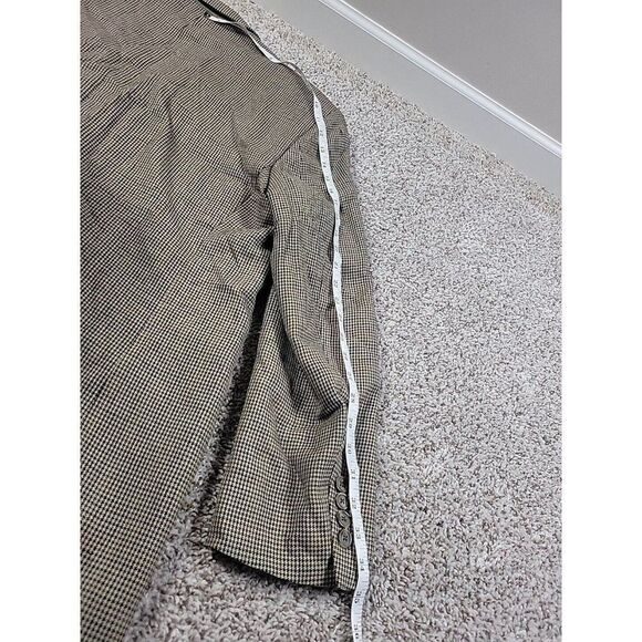 LAUREN Ralph Lauren Blazer Mens 42R Brown Houndstooth 100% Wool Sport Coat FLAW - Picture 7 of 9